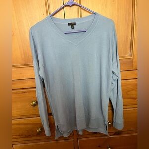 Talbots Women's Light Blue V-Neck Sweater